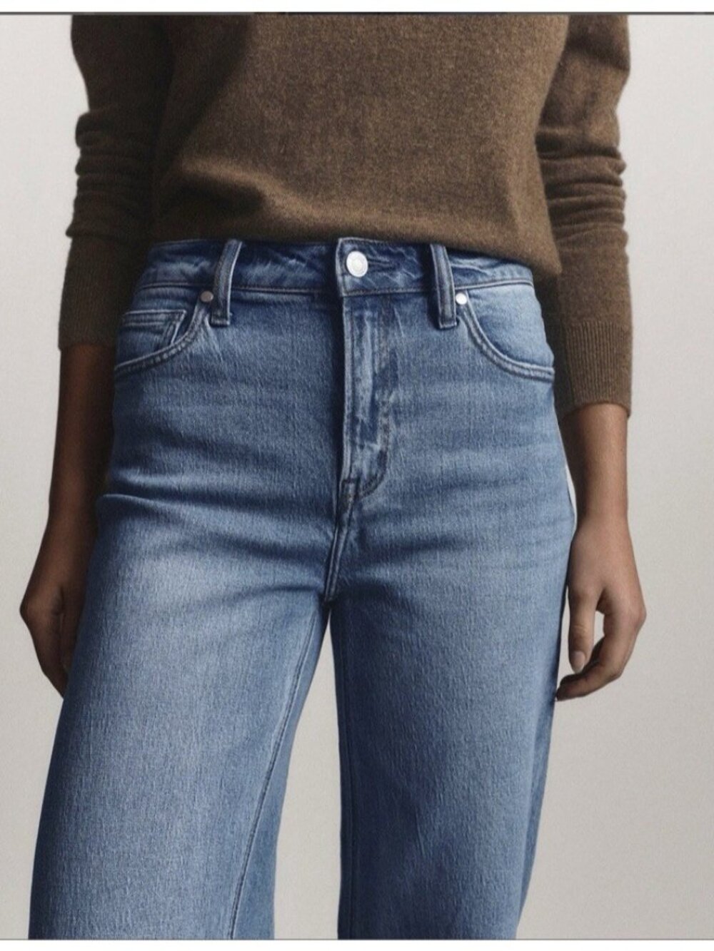 Quince Bella Stretch Relaxed Straight Jeans Denim Atlantic Blue Size 32/30 - Picture 4 of 16